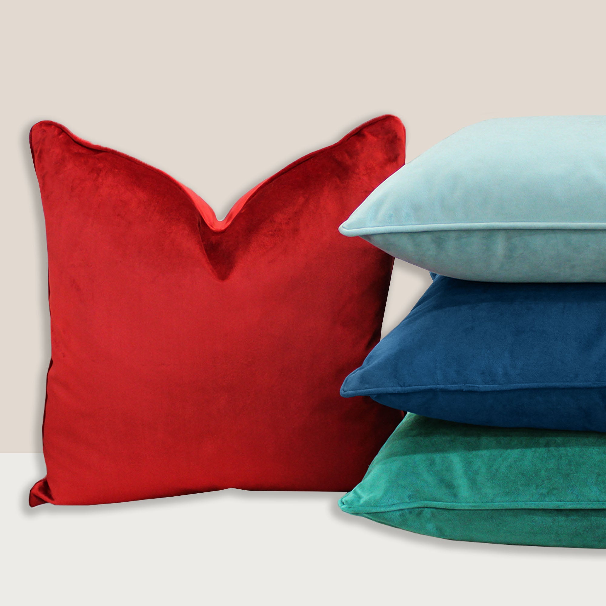 Ice Decorative Throw Pillows | Solid Shiny Velvet | Size 24X24 | LIMITED QUANTITY LEFT