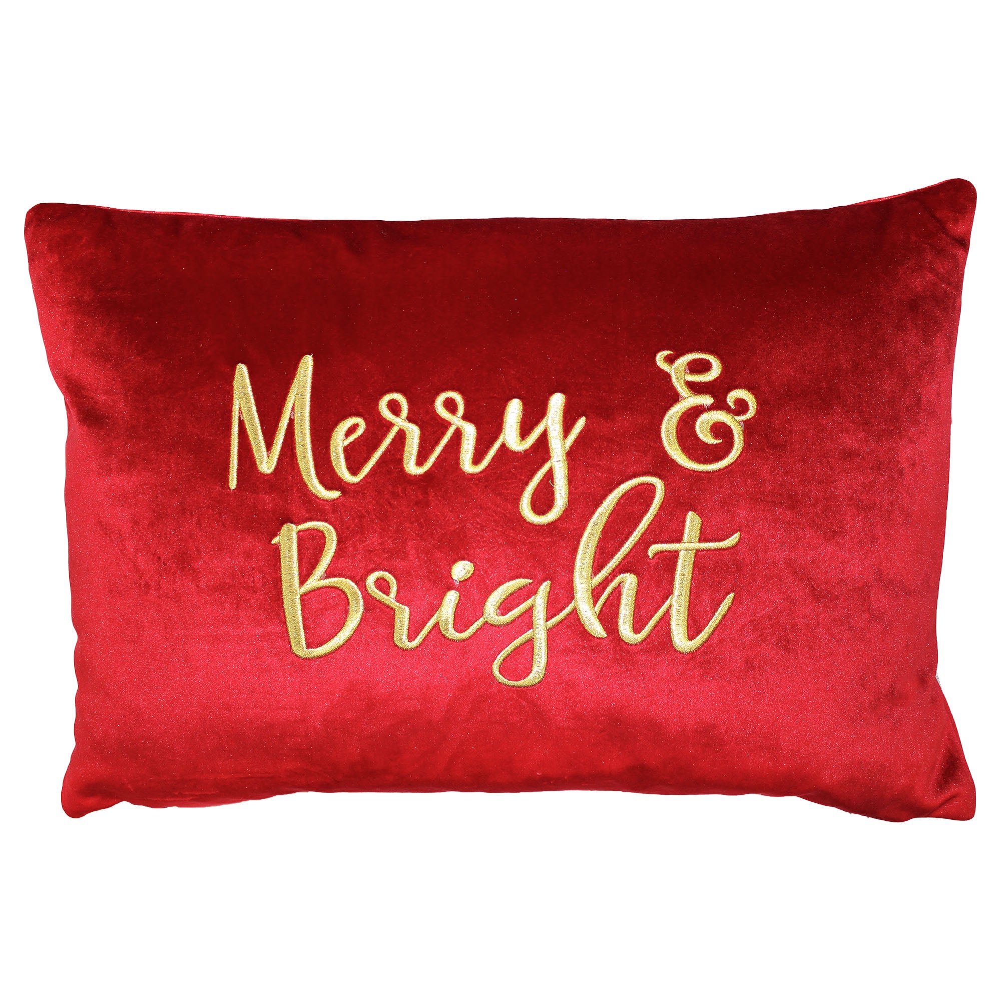 "Merry & Bright" Embroidery Decorative Throw Pillows | Size 14X20 | LIMITED QUANTITY LEFT