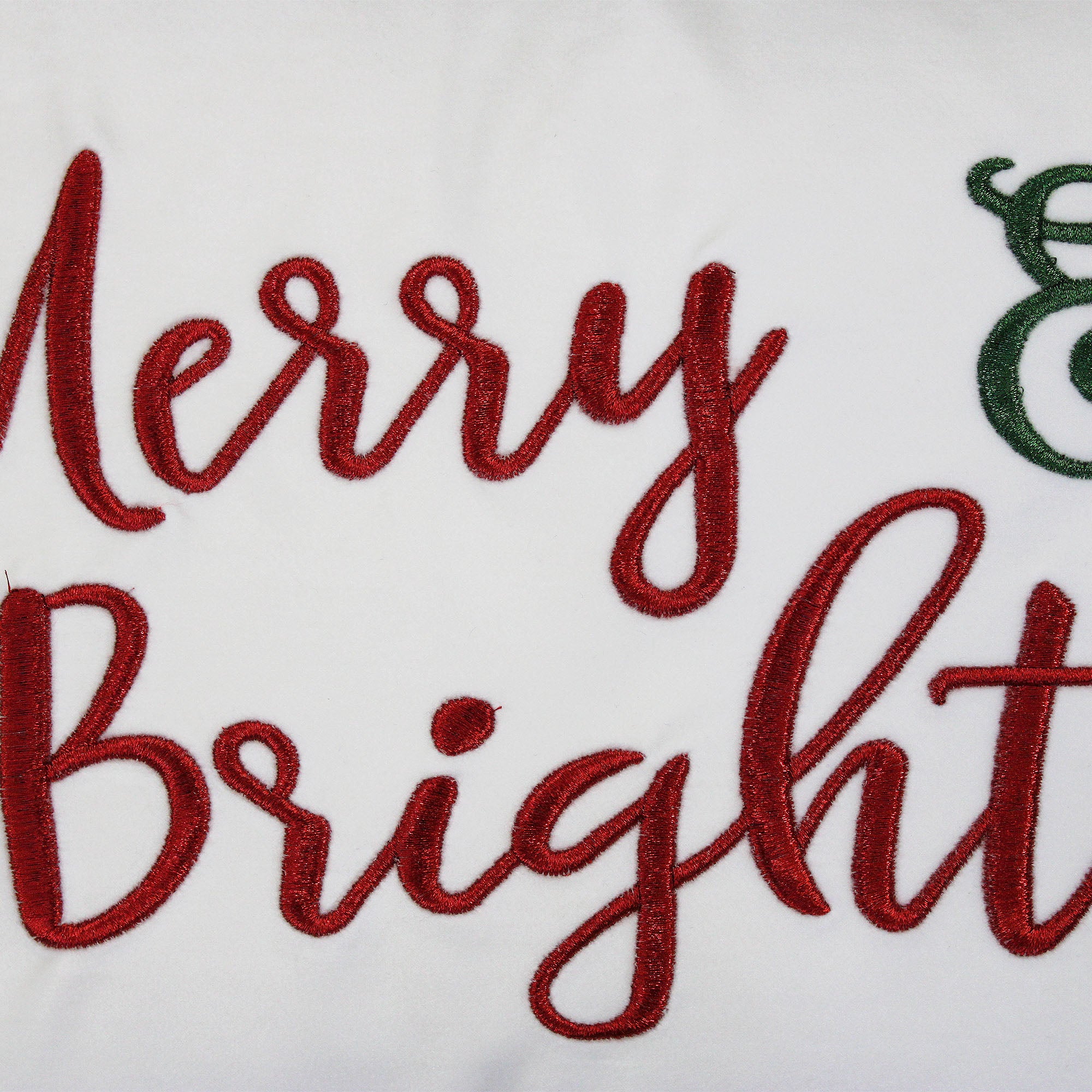 "Merry & Bright" Embroidery Decorative Throw Pillows | Size 14X20 | LIMITED QUANTITY LEFT