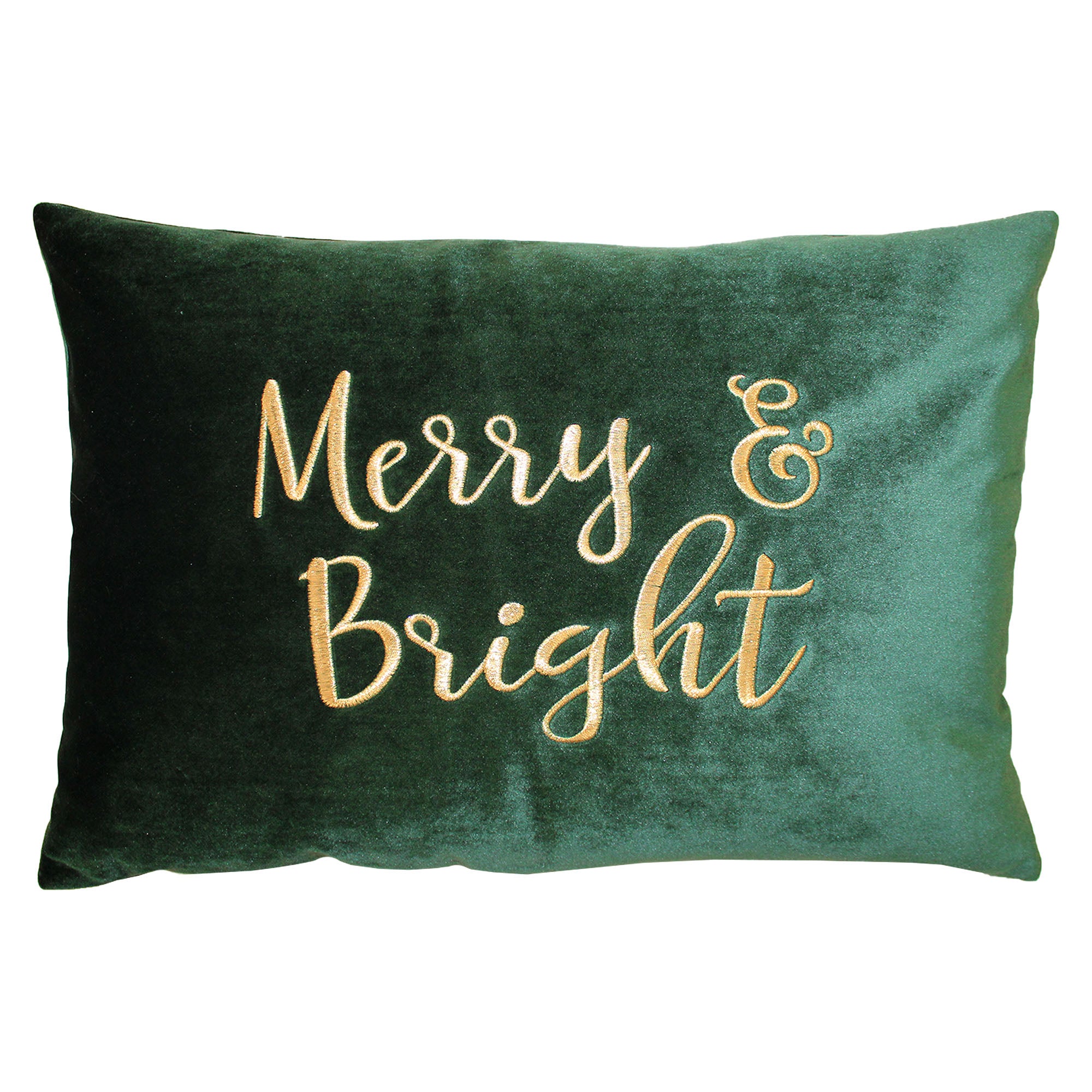 "Merry & Bright" Embroidery Decorative Throw Pillows | Size 14X20 | LIMITED QUANTITY LEFT