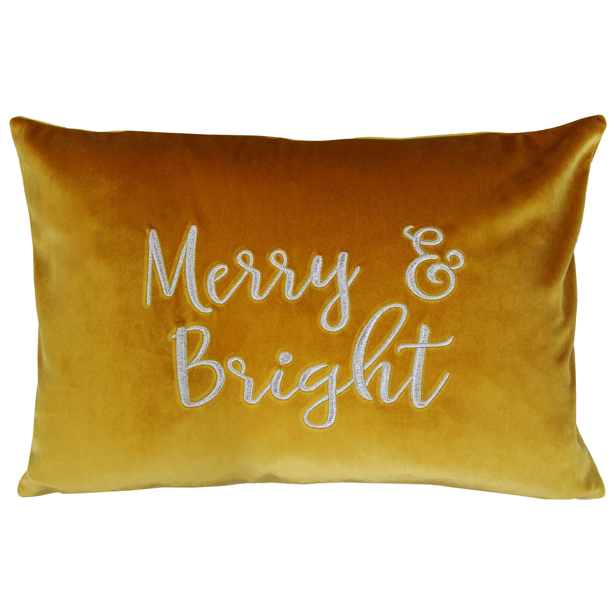 "Merry & Bright" Embroidery Decorative Throw Pillows | Size 14X20 | LIMITED QUANTITY LEFT