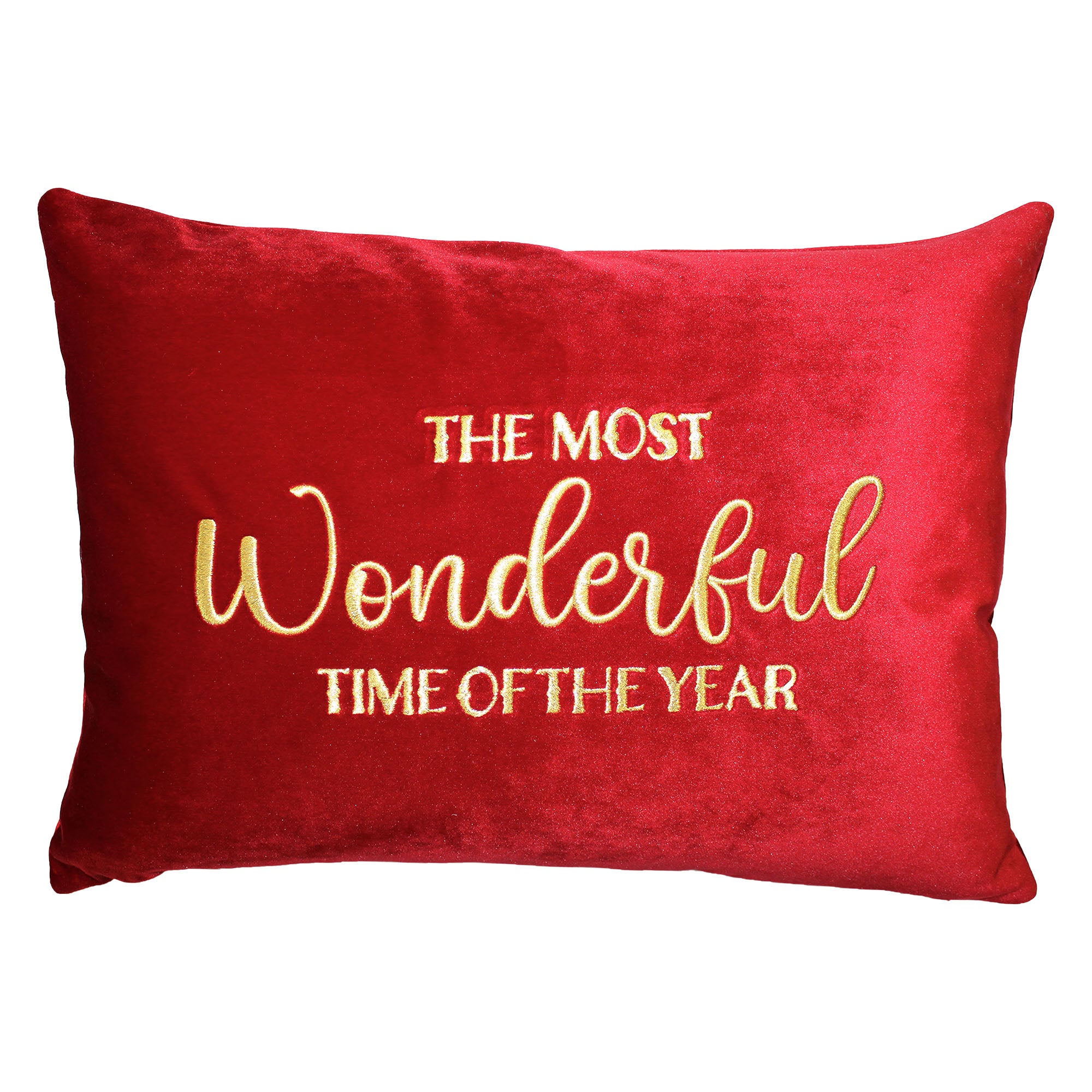 "The Most Wonderful Time of the Year" Embroidery Decorative Throw Pillows | Size 14X20 | LIMITED QUANTITY LEFT
