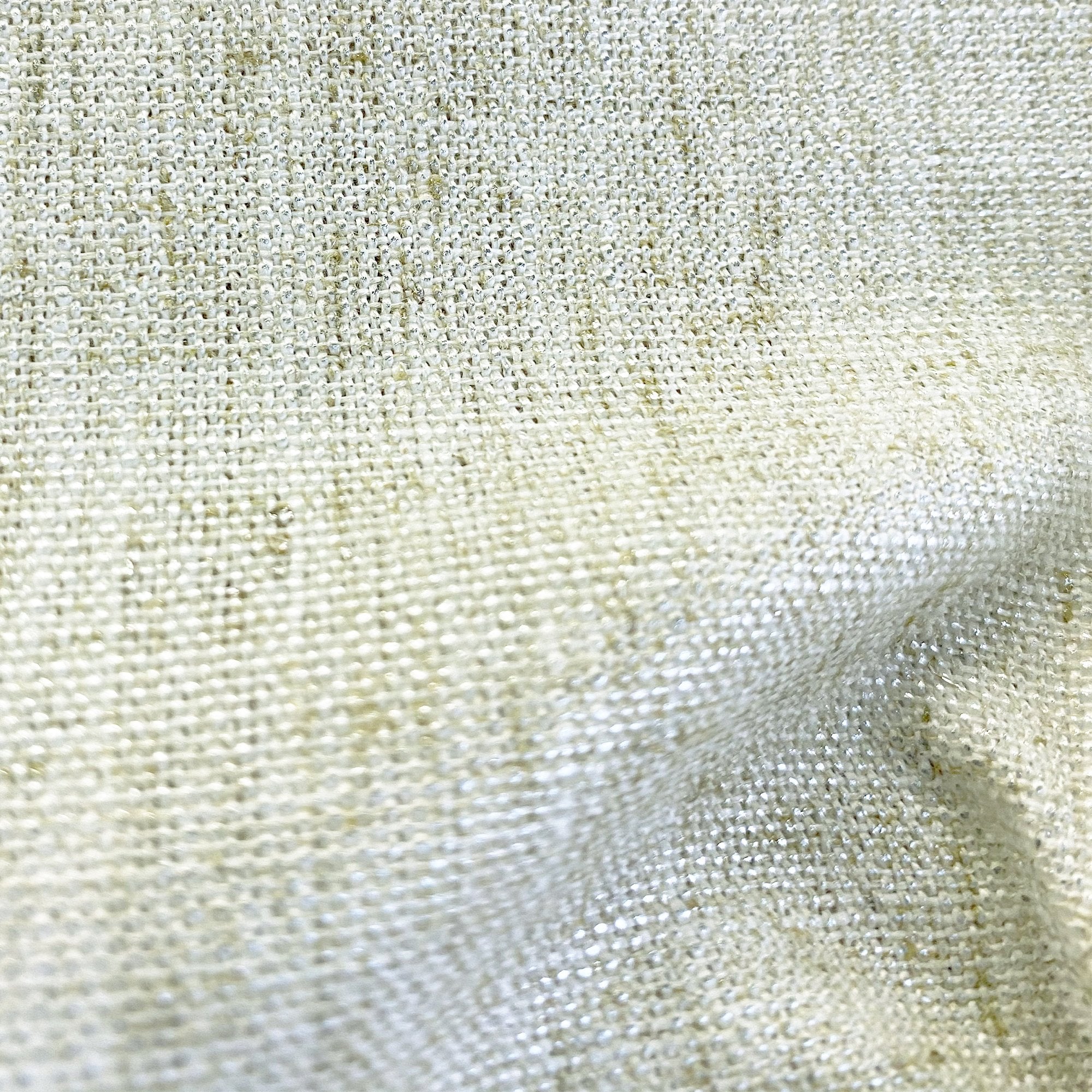 Pixie fabric in color Flax showcasing fabric solid metallic linen blend upholstery fabric & drapery & curtain fabric.
