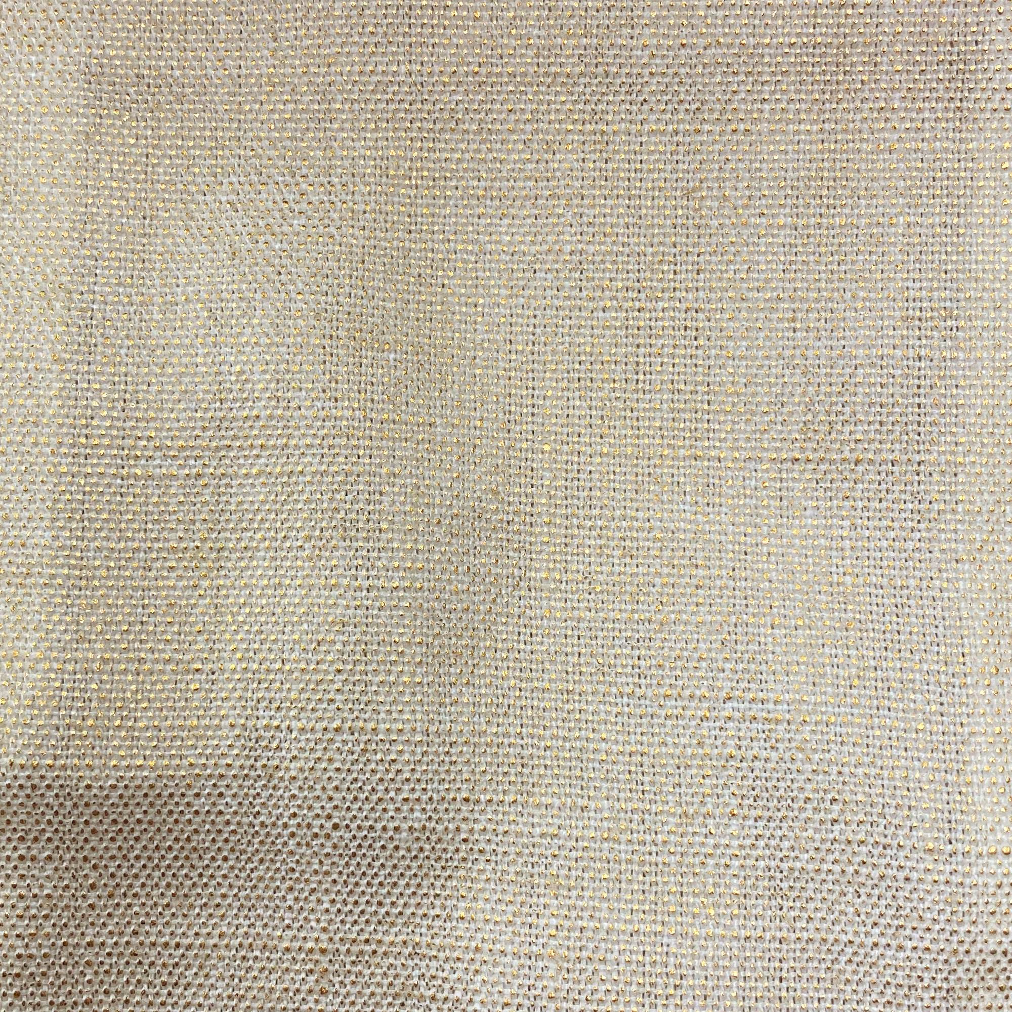 Pixie fabric in color Champagne showcasing fabric solid metallic linen blend upholstery fabric & drapery & curtain fabric.