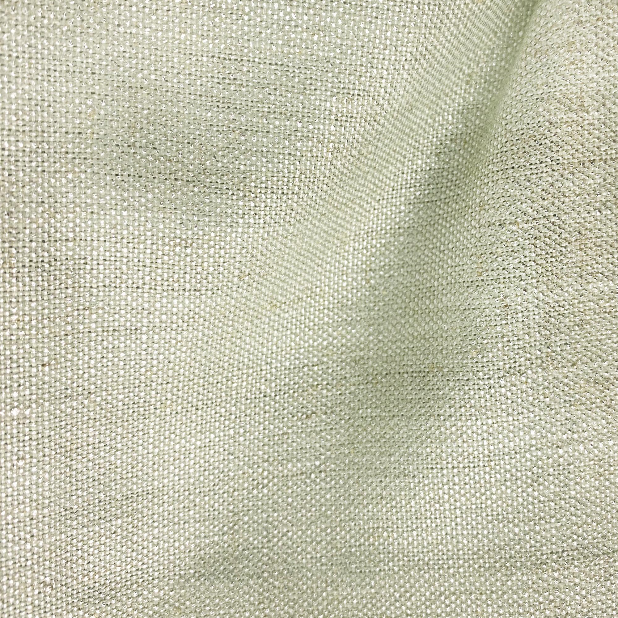 Pixie fabric in color Seafoam showcasing fabric solid metallic linen blend upholstery fabric & drapery & curtain fabric.