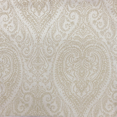 Polina fabric in color Sand showcasing fabric two tone paisley damask jacquard drapery & curtain fabric.