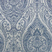 Polina fabric in color Navy showcasing fabric two tone paisley damask jacquard drapery & curtain fabric.