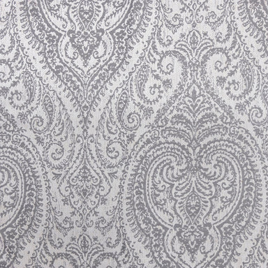 Polina fabric in color Gray showcasing fabric two tone paisley damask jacquard drapery & curtain fabric.