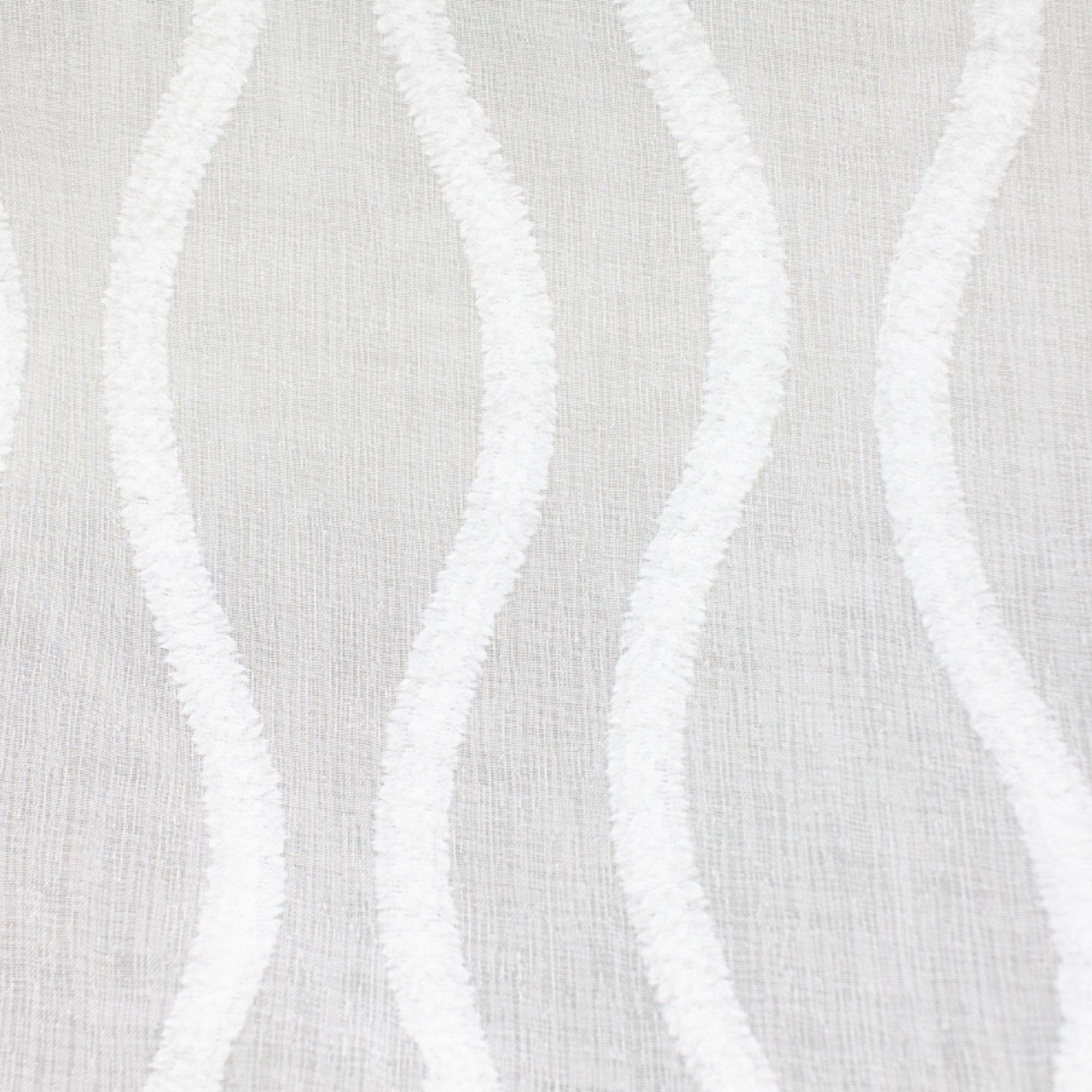 Quincy fabric in color White showcasing fabric wavy textured sheer drapery & curtain fabric.