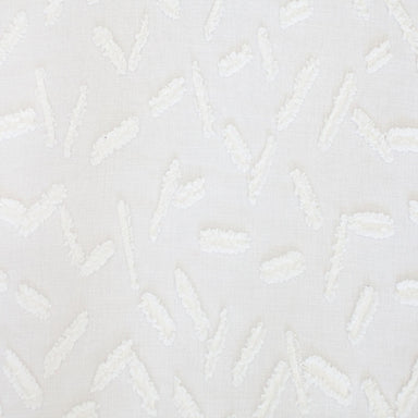 Quinn fabric in color White showcasing fabric geometric textured sheer drapery & curtain fabric.