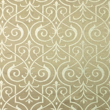 Royce fabric in color Stone/Silver showcasing fabric damask metallic drapery & curtain fabric.