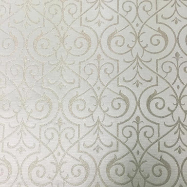 Royce fabric in color White/Silver showcasing fabric damask metallic drapery & curtain fabric.