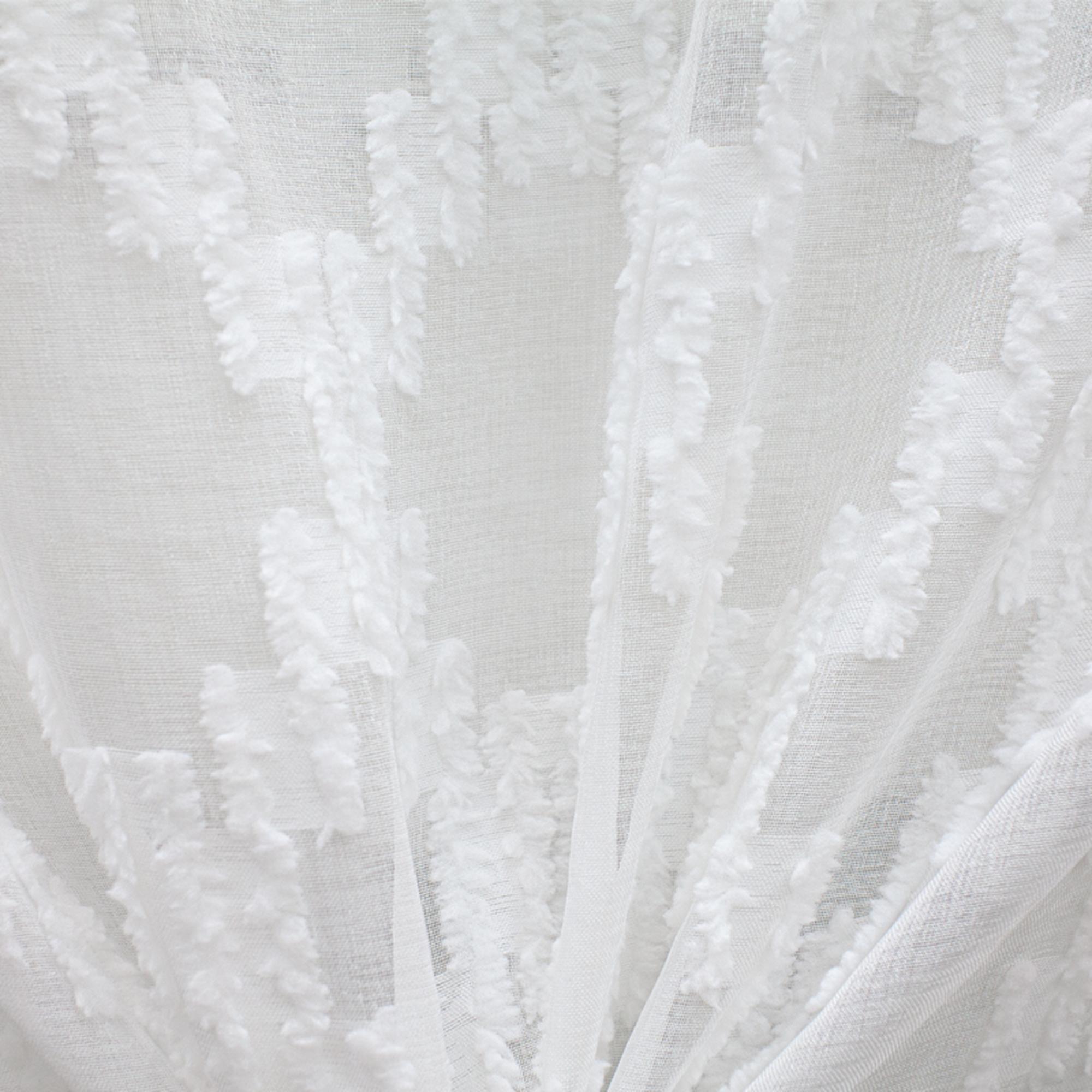 Scarlet fabric in color White showcasing fabric diamond textured sheer drapery & curtain fabric.