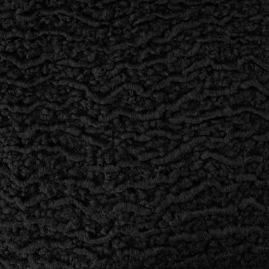 Sherpa fabric in color Black showcasing fabric boucle sherpa fabric w/ backing upholstery fabric.