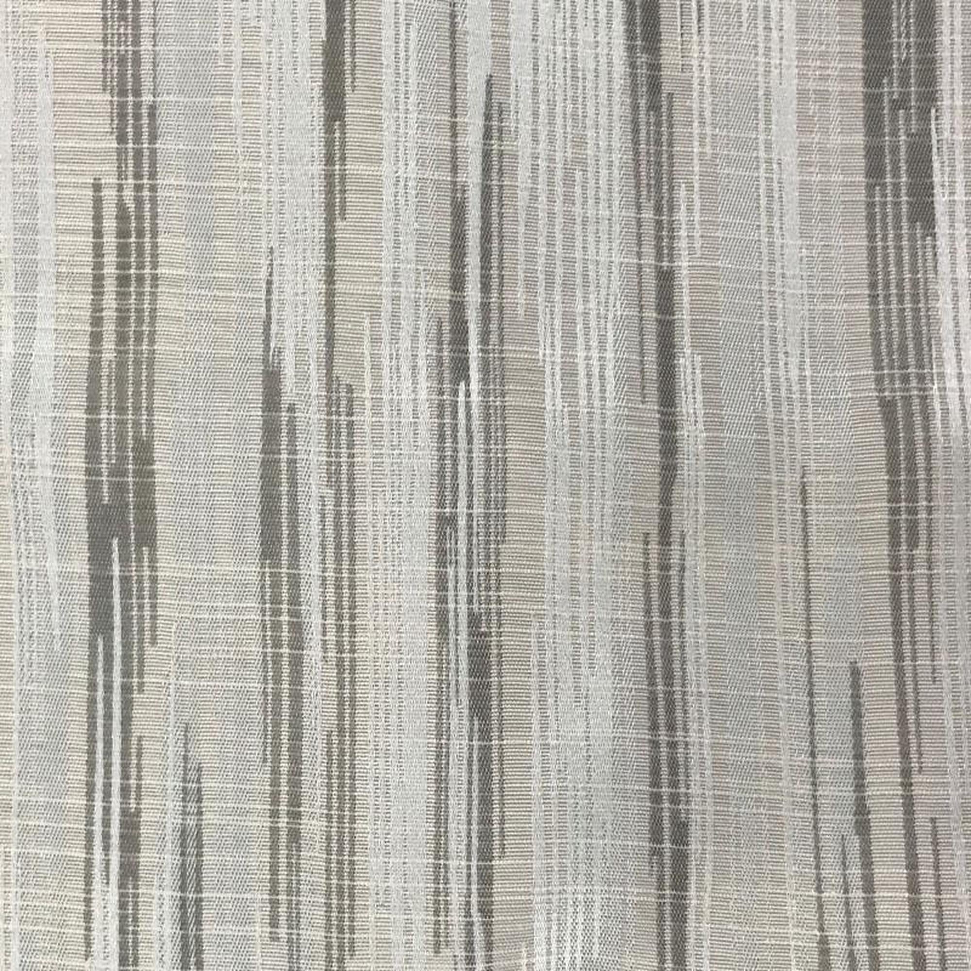 Sloane fabric in color Silver showcasing fabric striped jacquard drapery & curtain fabric.