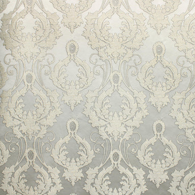Stasia fabric in color Ivory showcasing fabric traditional two-toned damask drapery & curtain fabric.