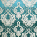 Stasia fabric in color Cerulean showcasing fabric traditional two-toned damask drapery & curtain fabric.