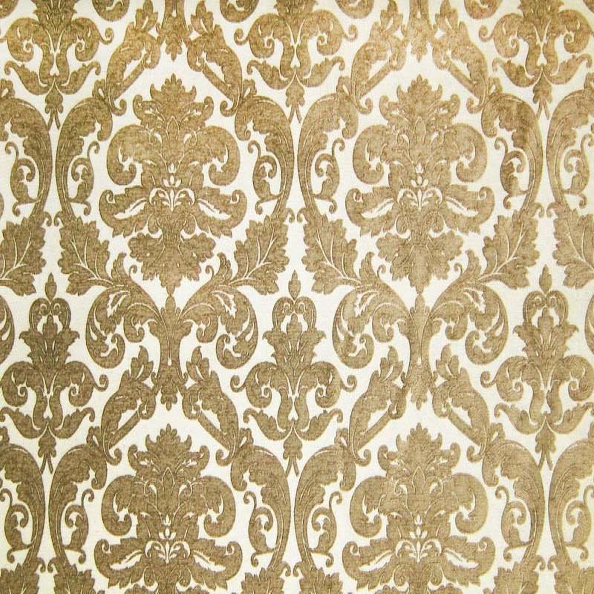 Tilda fabric in color Gold showcasing fabric two tone damask chenille upholstery fabric & drapery & curtain fabric.