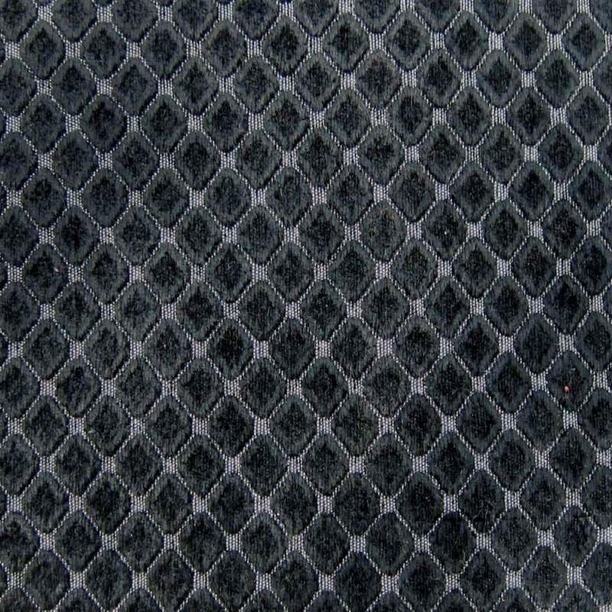 Tiles fabric in color Black showcasing fabric diamond shaped chenille upholstery fabric & drapery & curtain fabric.