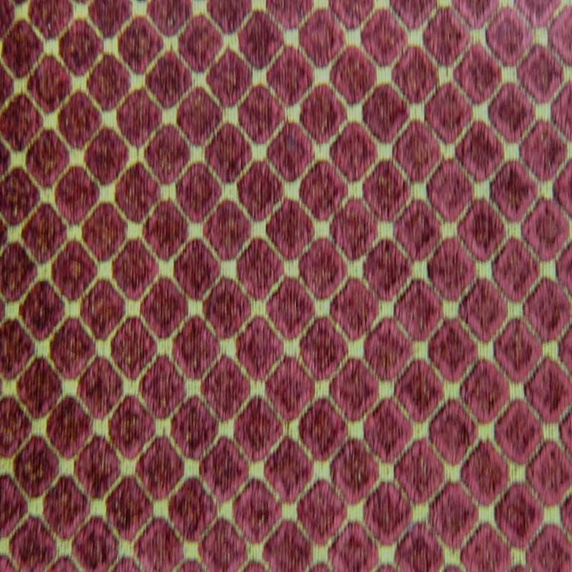 Tiles fabric in color Brick showcasing fabric diamond shaped chenille upholstery fabric & drapery & curtain fabric.
