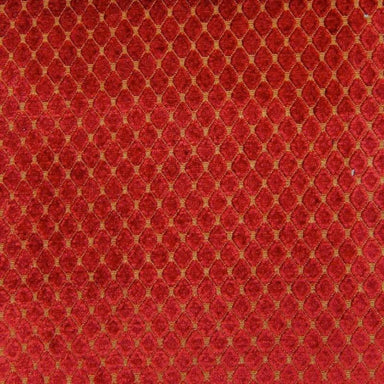 Tiles fabric in color Red showcasing fabric diamond shaped chenille upholstery fabric & drapery & curtain fabric.