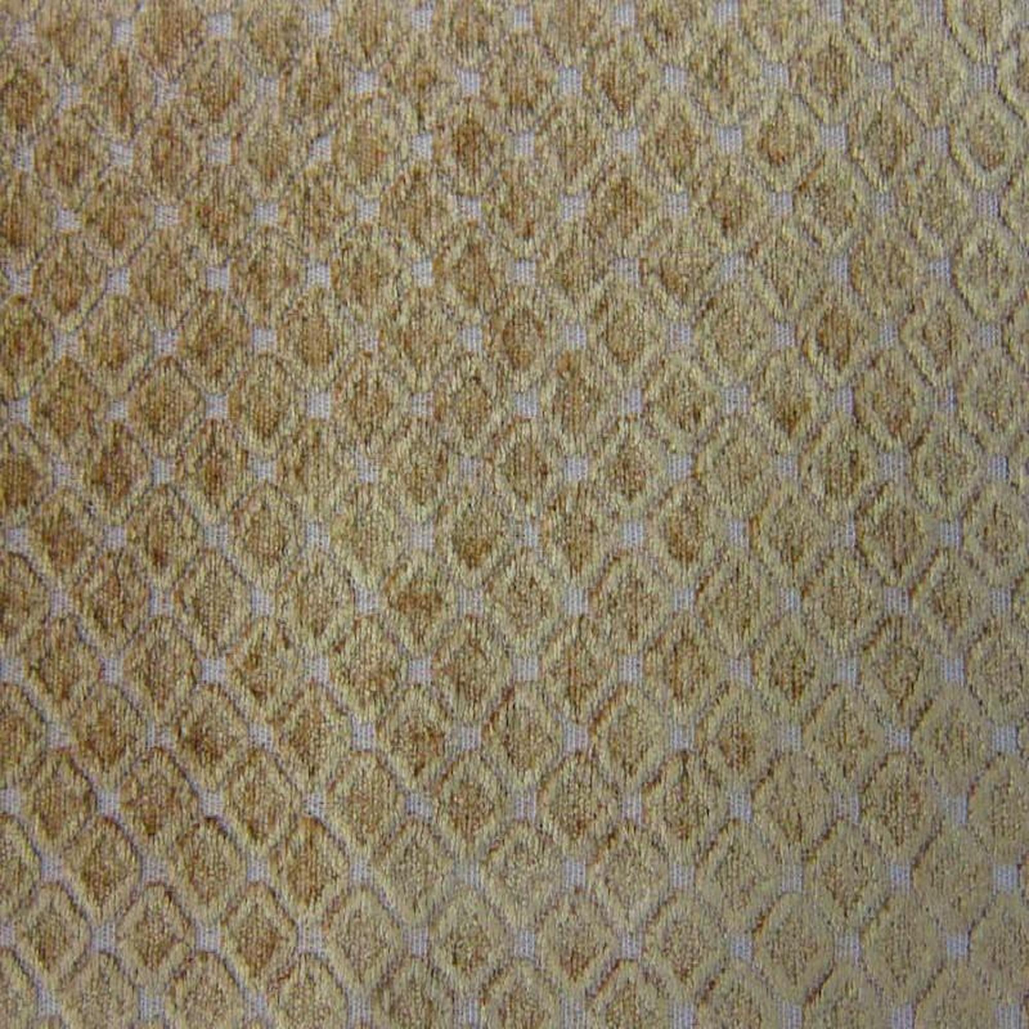 Tiles fabric in color Gold showcasing fabric diamond shaped chenille upholstery fabric & drapery & curtain fabric.