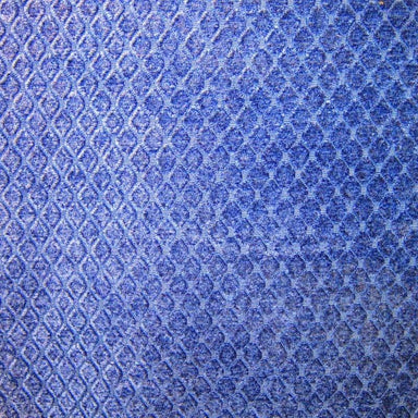 Tiles fabric in color Denim showcasing fabric diamond shaped chenille upholstery fabric & drapery & curtain fabric.