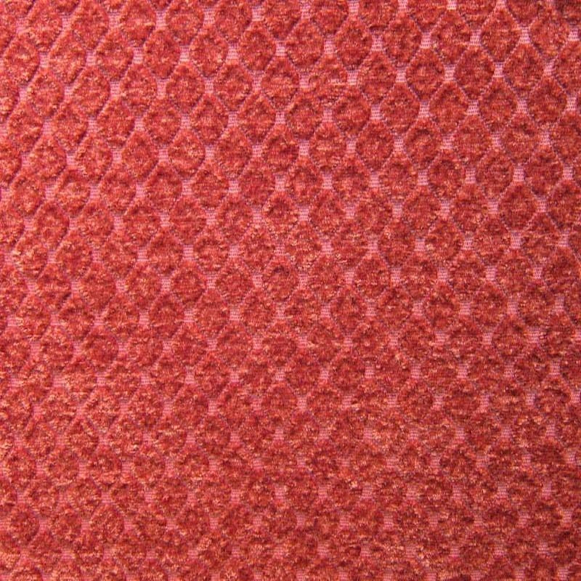 Tiles fabric in color Scarlet showcasing fabric diamond shaped chenille upholstery fabric & drapery & curtain fabric.