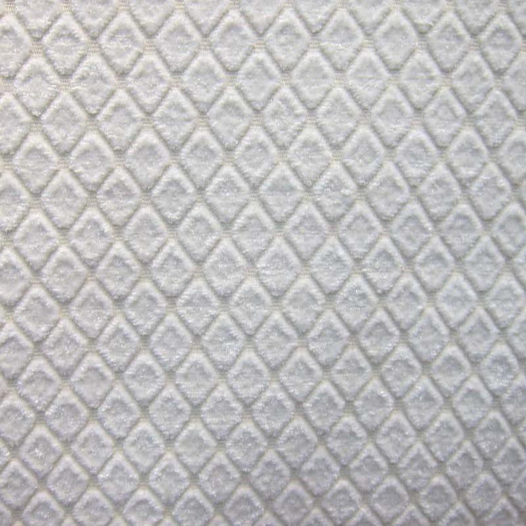 Tiles fabric in color White showcasing fabric diamond shaped chenille upholstery fabric & drapery & curtain fabric.