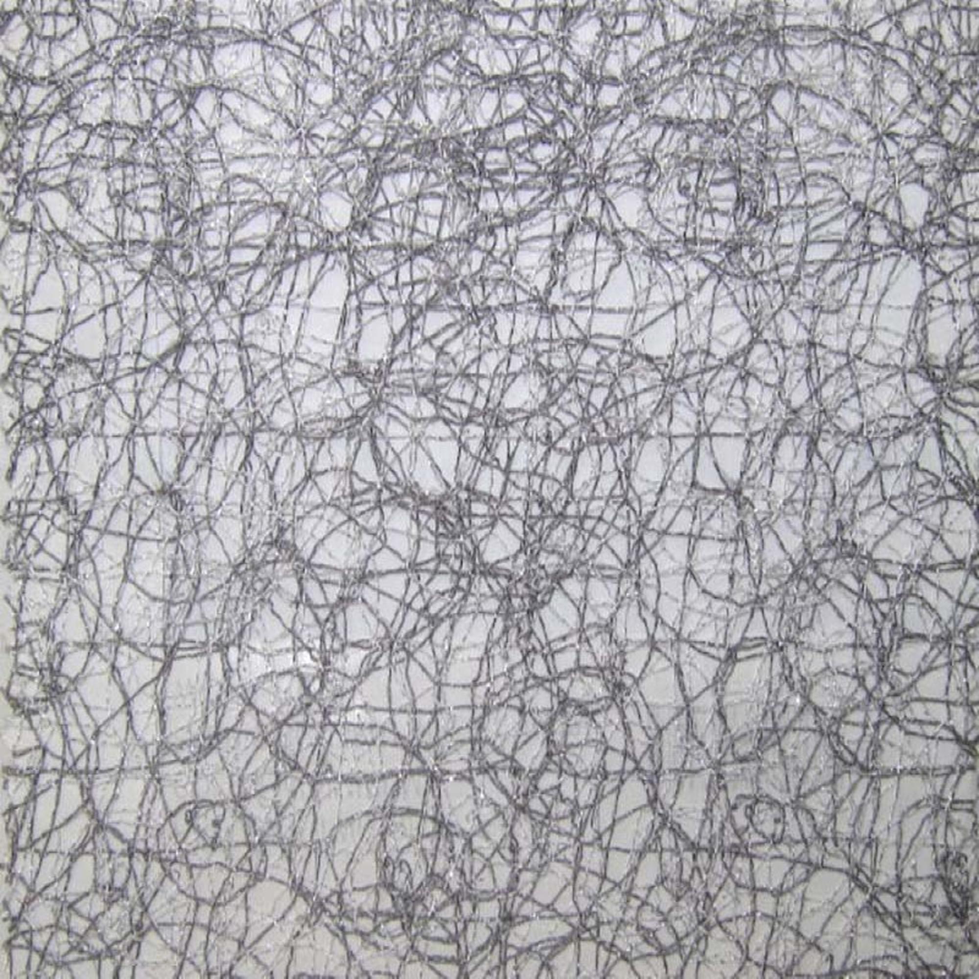 Twilight fabric in color Aluminum showcasing fabric swirl like metallic sheer drapery & curtain fabric.