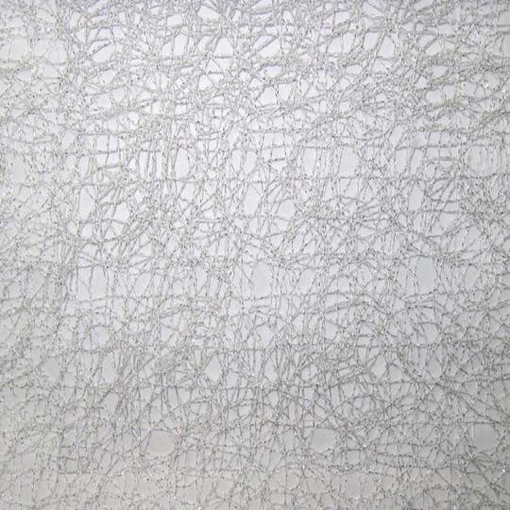 Twilight fabric in color White showcasing fabric swirl like metallic sheer drapery & curtain fabric.