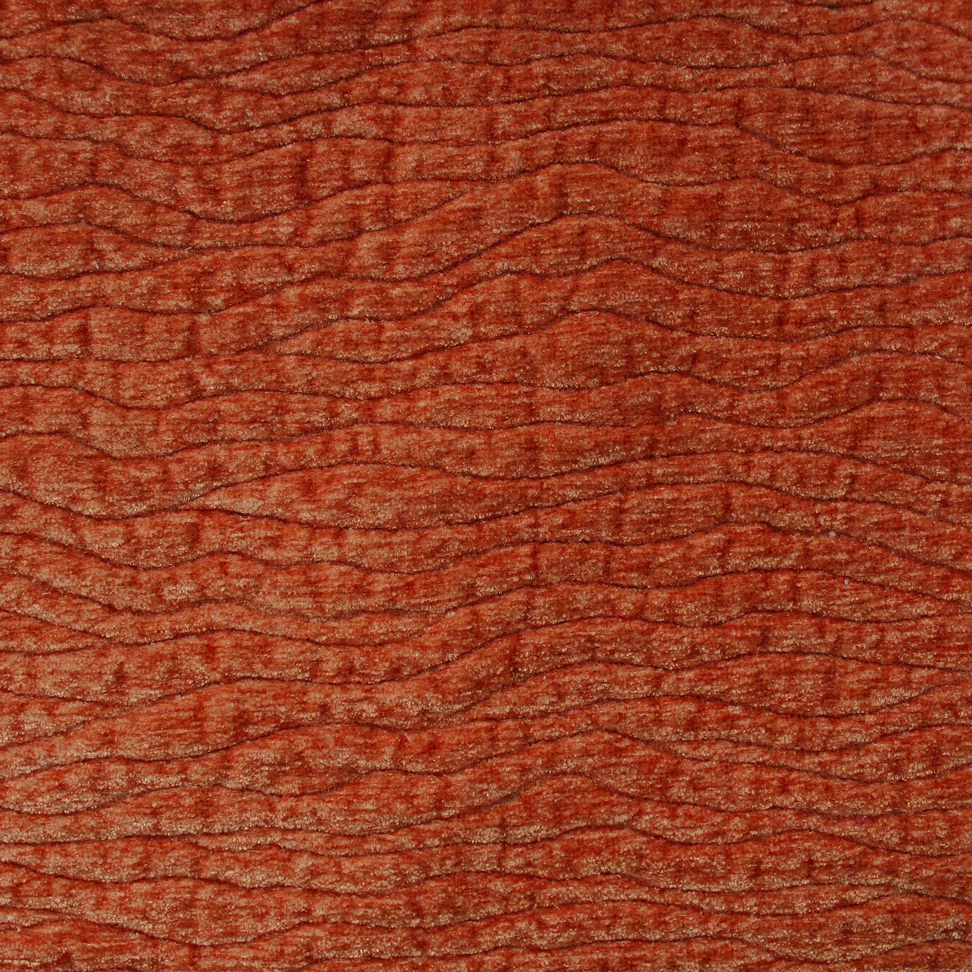 Tyson fabric in color Rust showcasing fabric embossed animal skin chenille upholstery fabric.