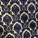 Valentino fabric in color Navy showcasing fabric traditional damask cut velvet upholstery fabric & drapery & curtain fabric.