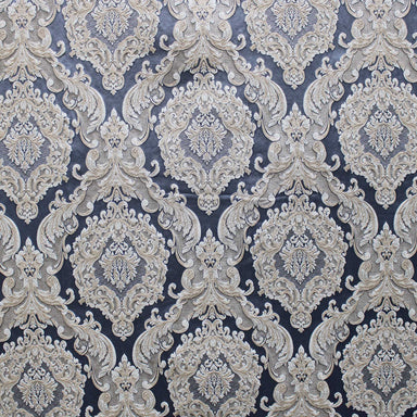 Varley fabric in color Ocean showcasing fabric damask jacquard upholstery fabric & drapery & curtain fabric.