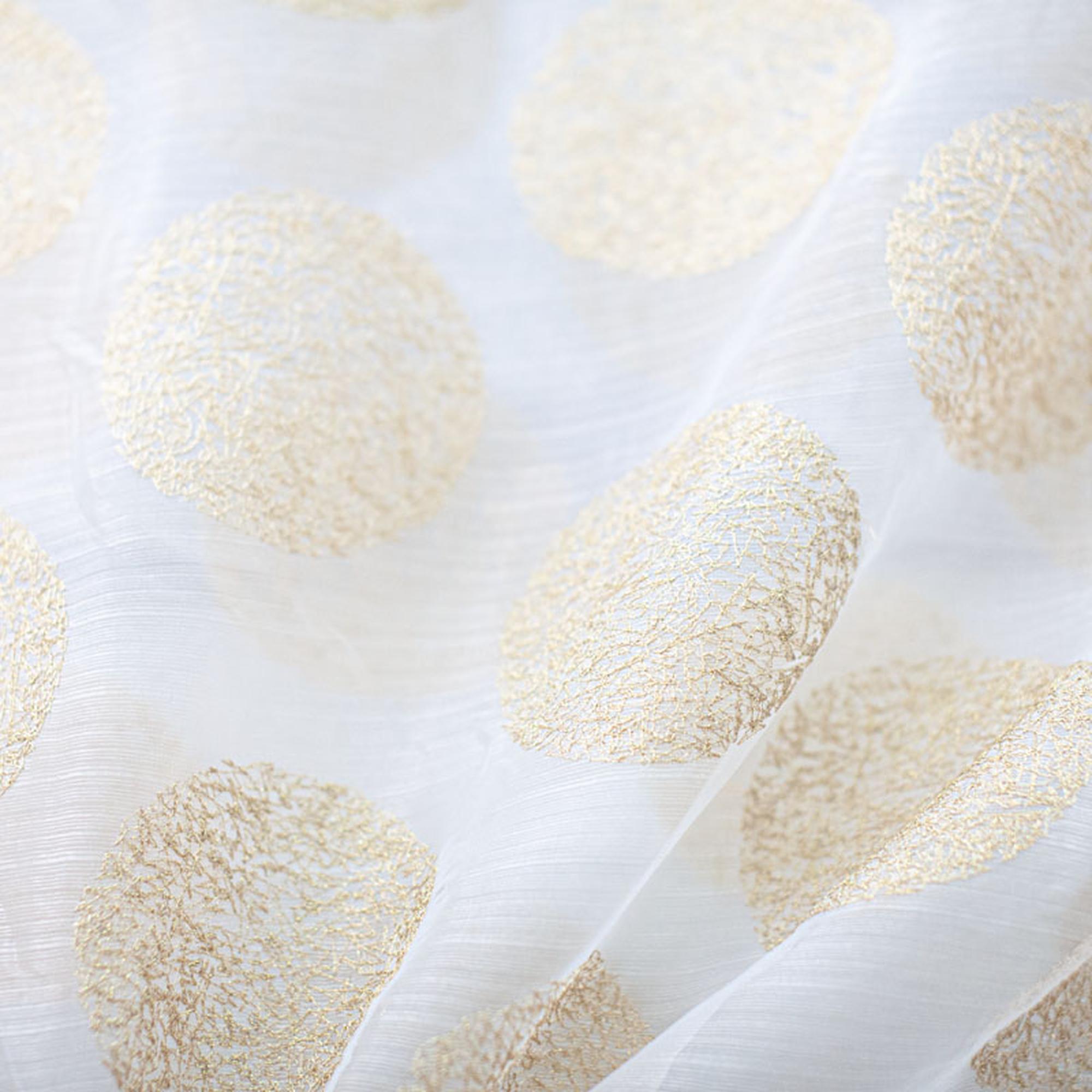 Vivenne Fabric | Circular Metallic Sheer Fabric | Drapery & Curtain Fabric