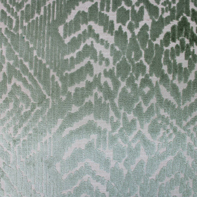 Zadig fabric in color Spa showcasing fabric all over cut velvet on linen look upholstery fabric.