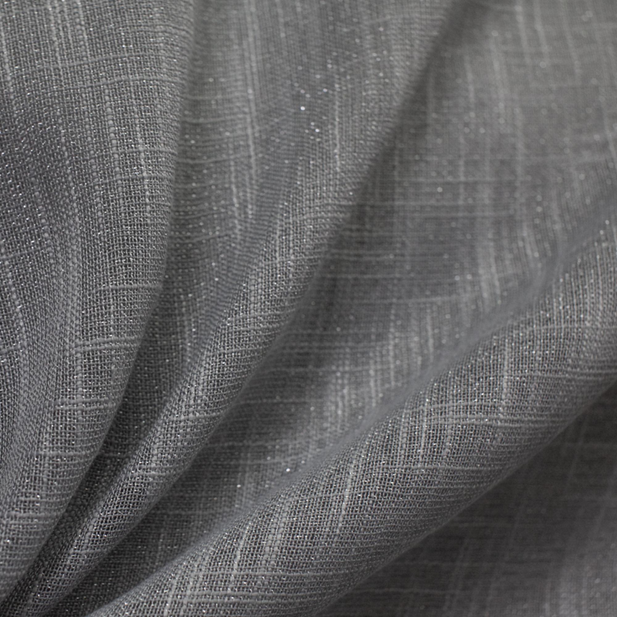 Zeil fabric in color Silver showcasing fabric solid metallic thread sheer drapery & curtain fabric.