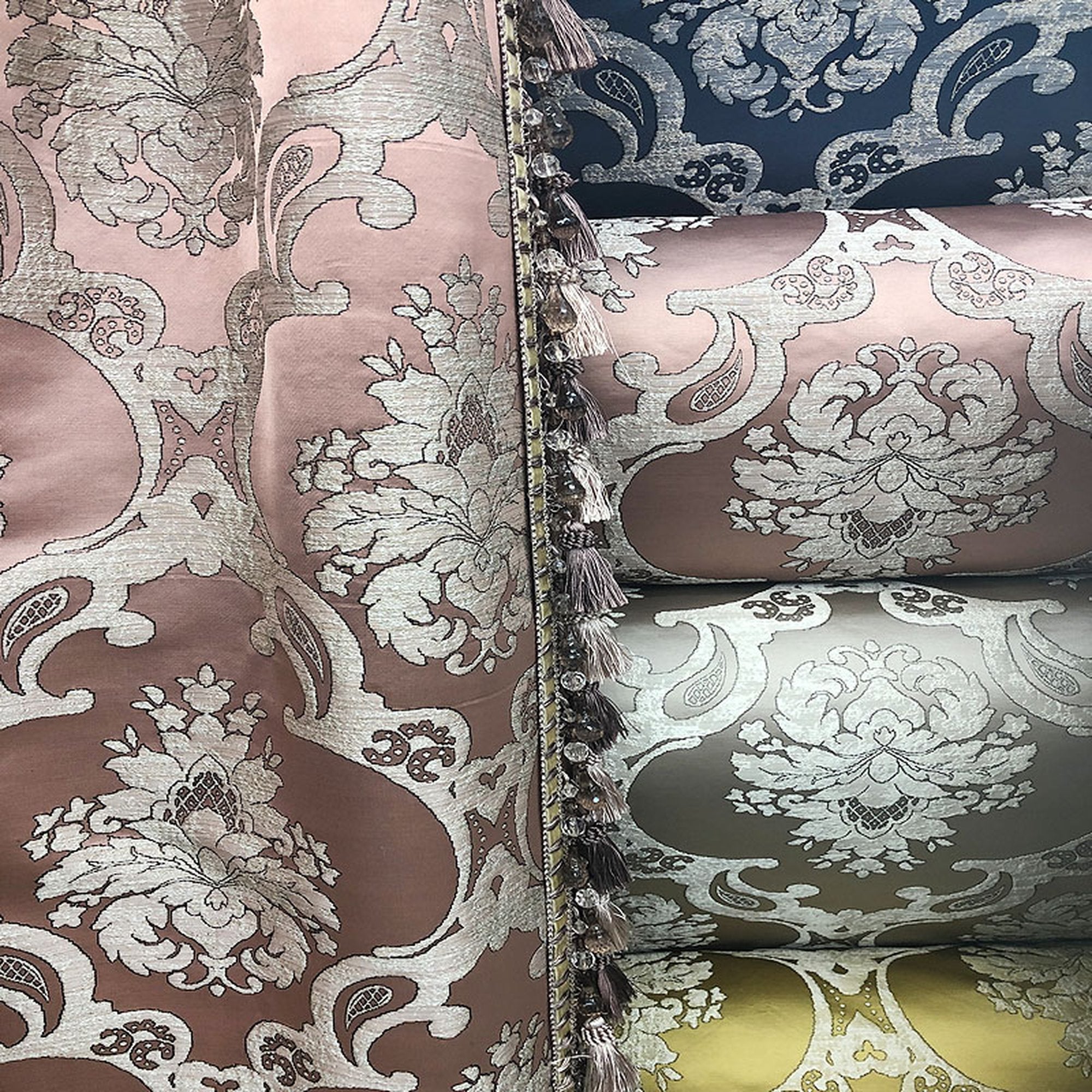 Katherine Fabric | Textured Damask Faux Silk Fabric | Drapery & Curtain Fabric and Table Linen Fabric